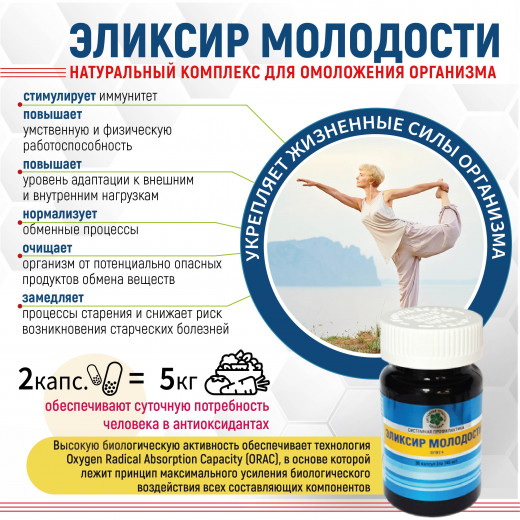 Эликсир Молодости, 30 кап. Эликсир Молодости, 30 кап.